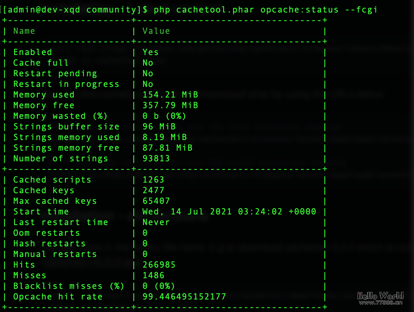 php7性能优化之opcache